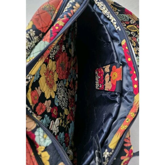 Vera Bradley Happy Snails Navy Floral Large Laptop Tablet Backpack Retired - Picture 9 of 9